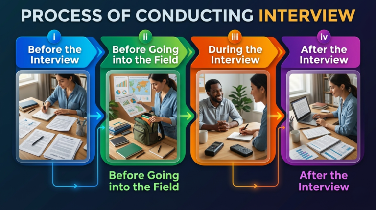 Interview Schedule: Types of Interview, Process & Advantages 4 Process of Conducting Interview