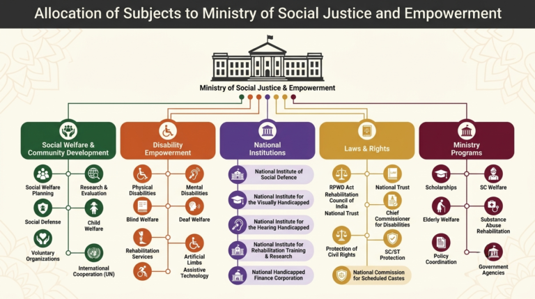 Evolution of Social Welfare in India: A Critical Analysis 4 Allocation of Subjects to Ministry of Social Justice and Empowerment